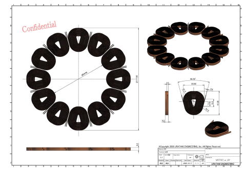 In power generation, high performance is no longer possible with a round wire. In the case of a slot-less motor in particular, an armature plays an important role for efficient power generation. Here is a winding construction of alpha winding (double pancake) as shown above. We provide you with high performance achieved by two-layer alpha winding.