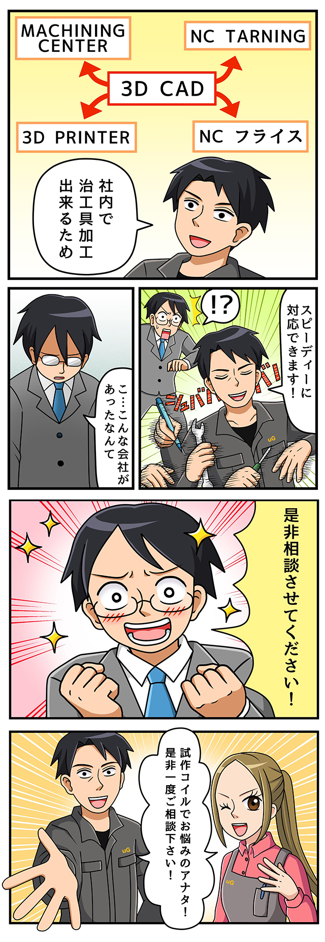漫画で見る試作品を作るまでの手順